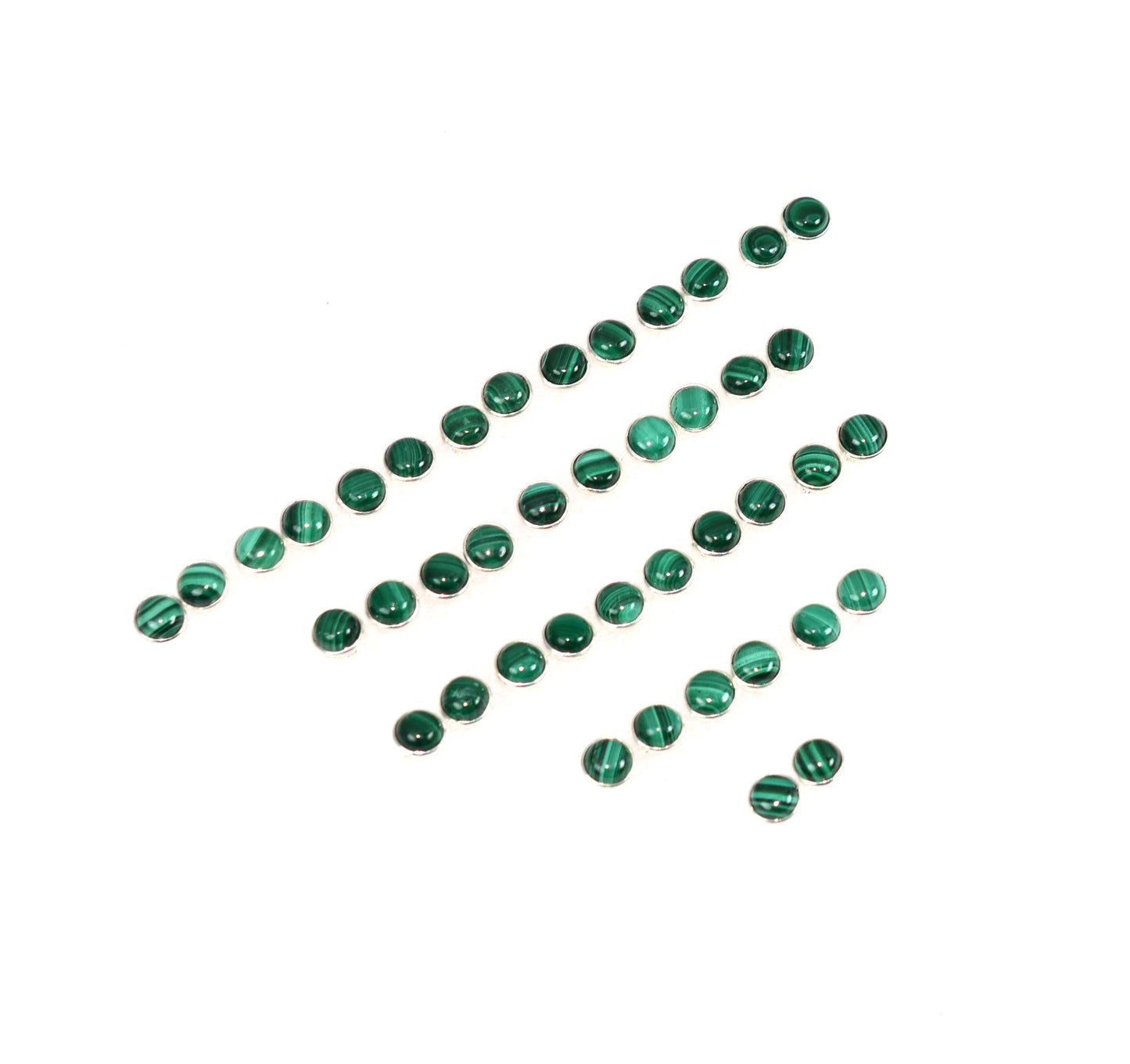 WHOLESALE 21PR 925 SOLID STERLING SILVER GREEN MALACHITE STUD EARRING LOT