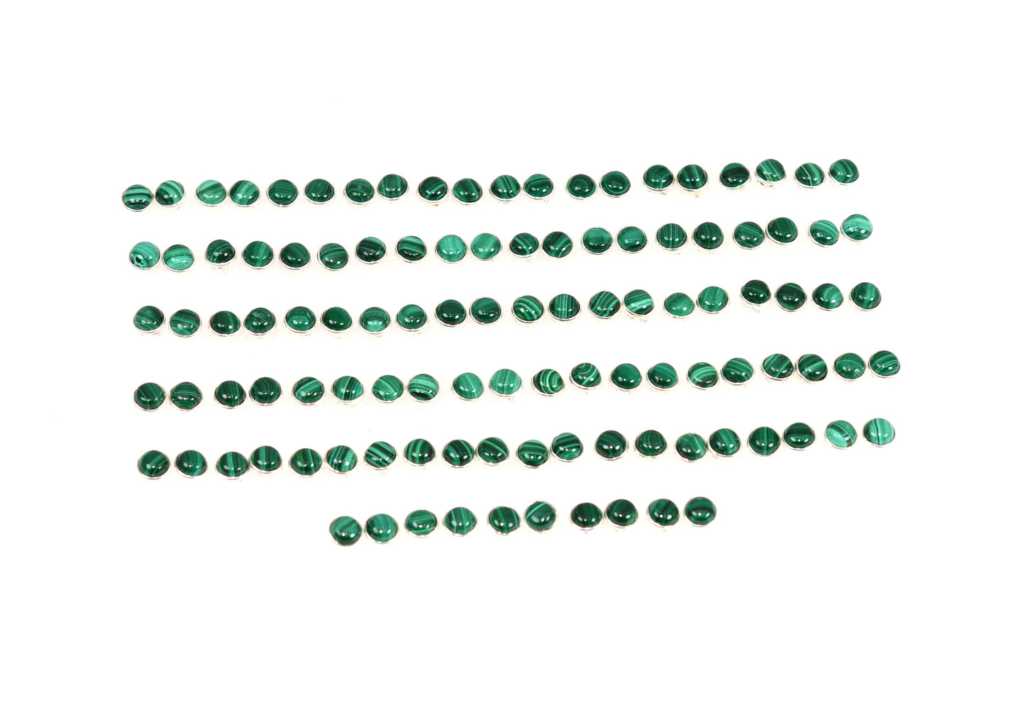 WHOLESALE 55PR 925 SOLID STERLING SILVER GREEN MALACHITE STUD EARRING LOT