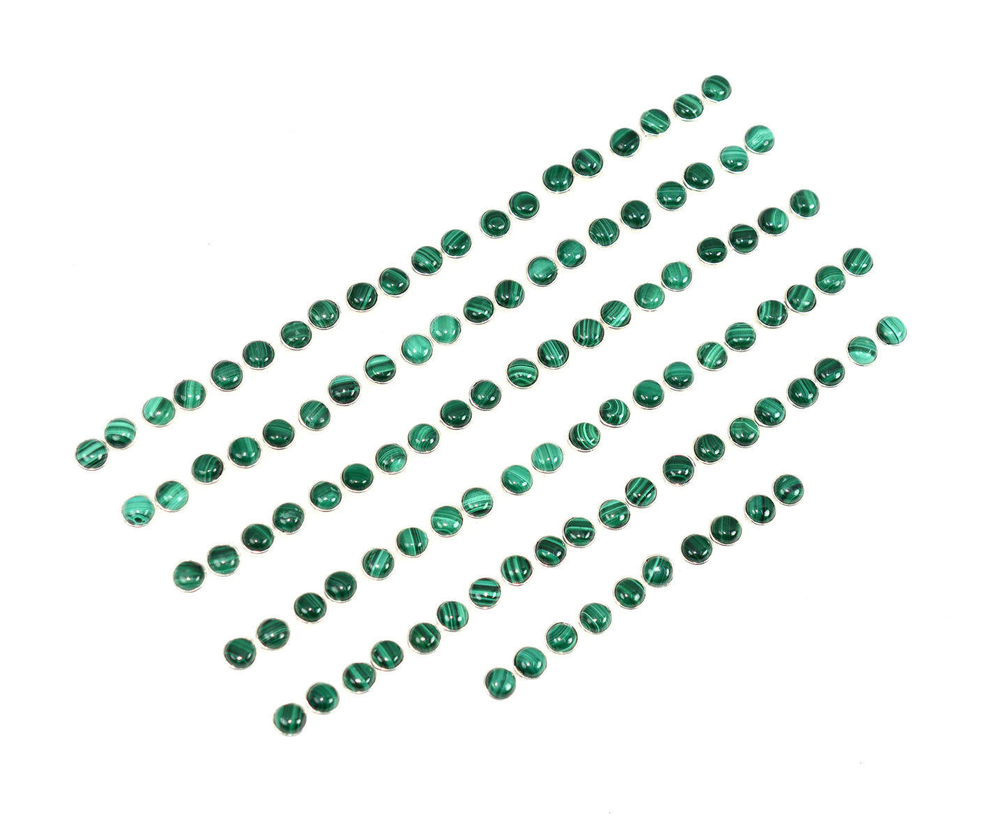WHOLESALE 55PR 925 SOLID STERLING SILVER GREEN MALACHITE STUD EARRING LOT
