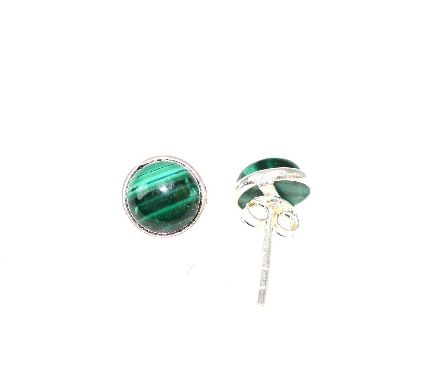 WHOLESALE 55PR 925 SOLID STERLING SILVER GREEN MALACHITE STUD EARRING LOT