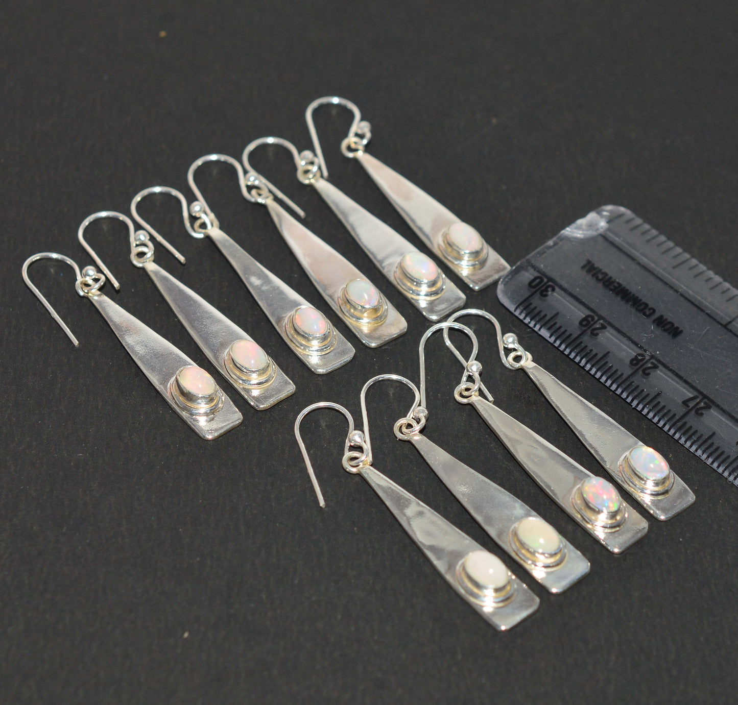 WHOLESALE 5PR 925 SOLID STERLING SILVER ETHIOPIAN OPAL HOOK EARRING LOT
