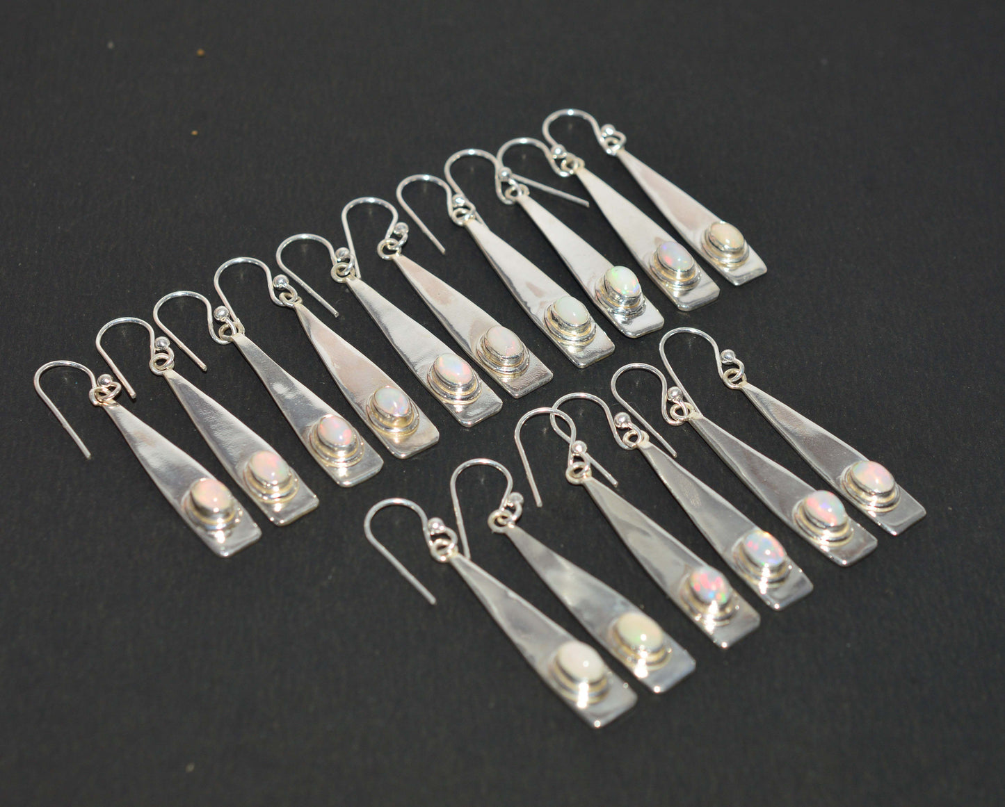 WHOLESALE 8PR 925 SOLID STERLING SILVER ETHIOPIAN OPAL HOOK EARRING LOT