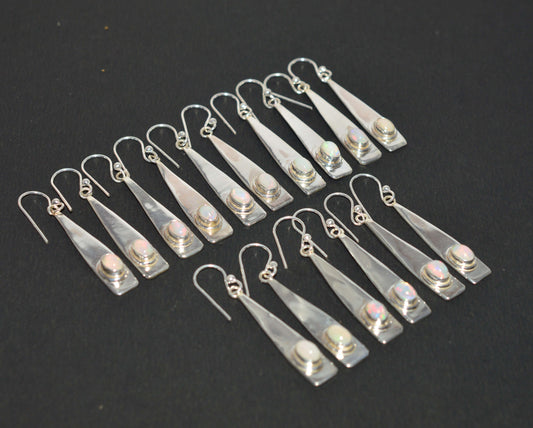 WHOLESALE 8PR 925 SOLID STERLING SILVER ETHIOPIAN OPAL HOOK EARRING LOT