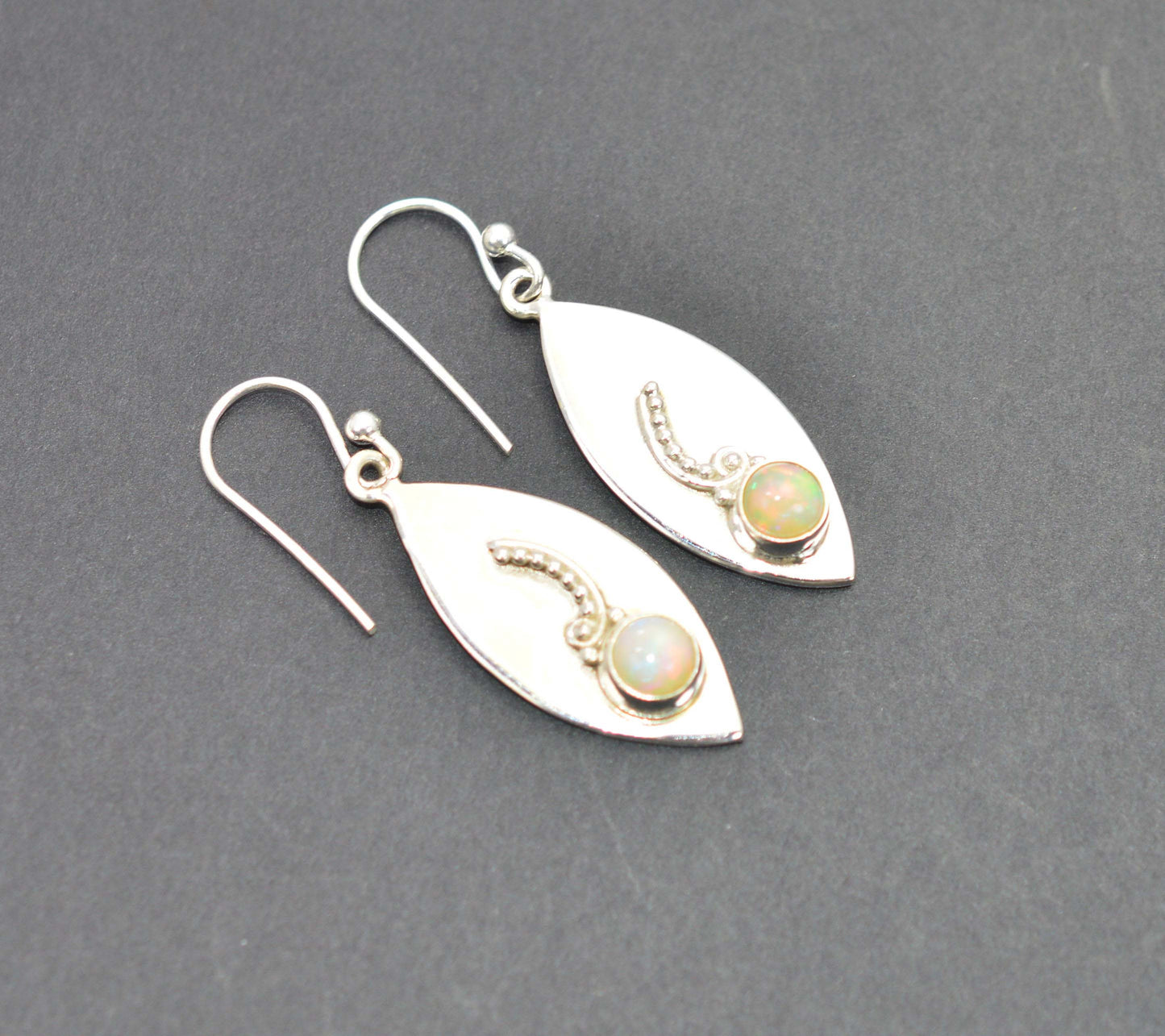 WHOLESALE 3PR 925 SOLID STERLING SILVER ETHIOPIAN OPAL HOOK EARRING LOT