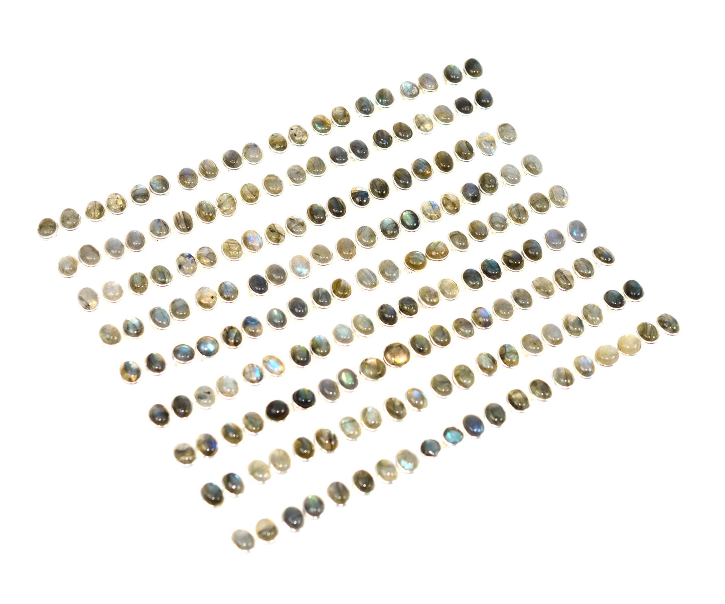 WHOLESALE 90PR 925 SOLID STERLING SILVER LABRADORITE STUD EARRING LOT