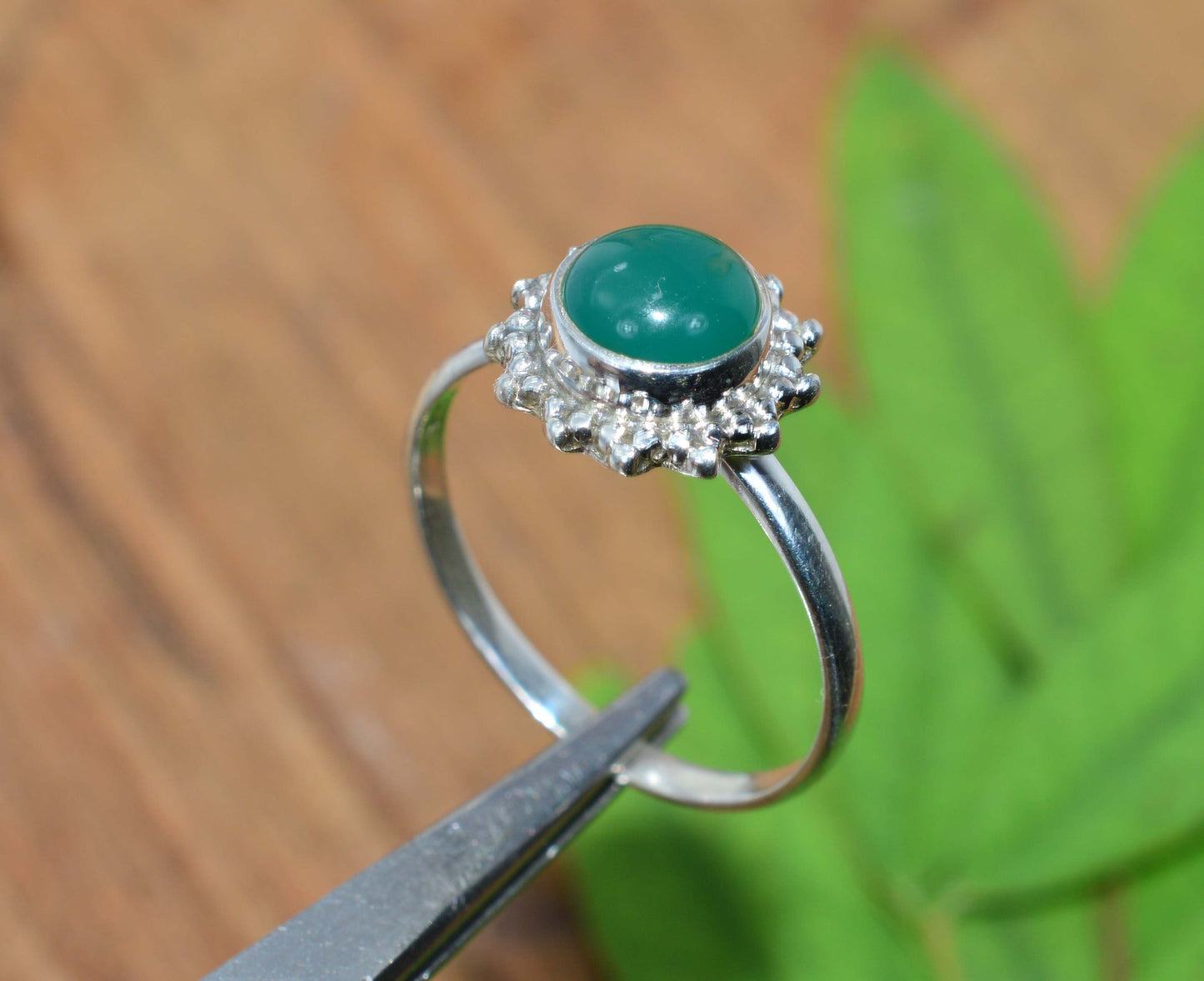 WHOLESALE 5PC 925 SOLID STERLING SILVER GREEN ONYX RING LOT