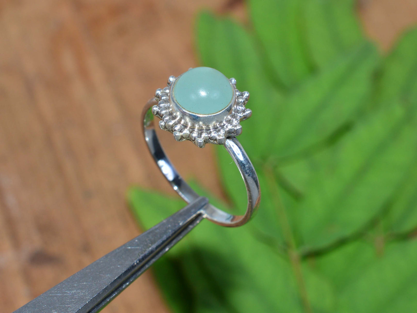 WHOLESALE 5PC 925 SOLID STERLING SILVER AQUA CHALCEDONY RING LOT