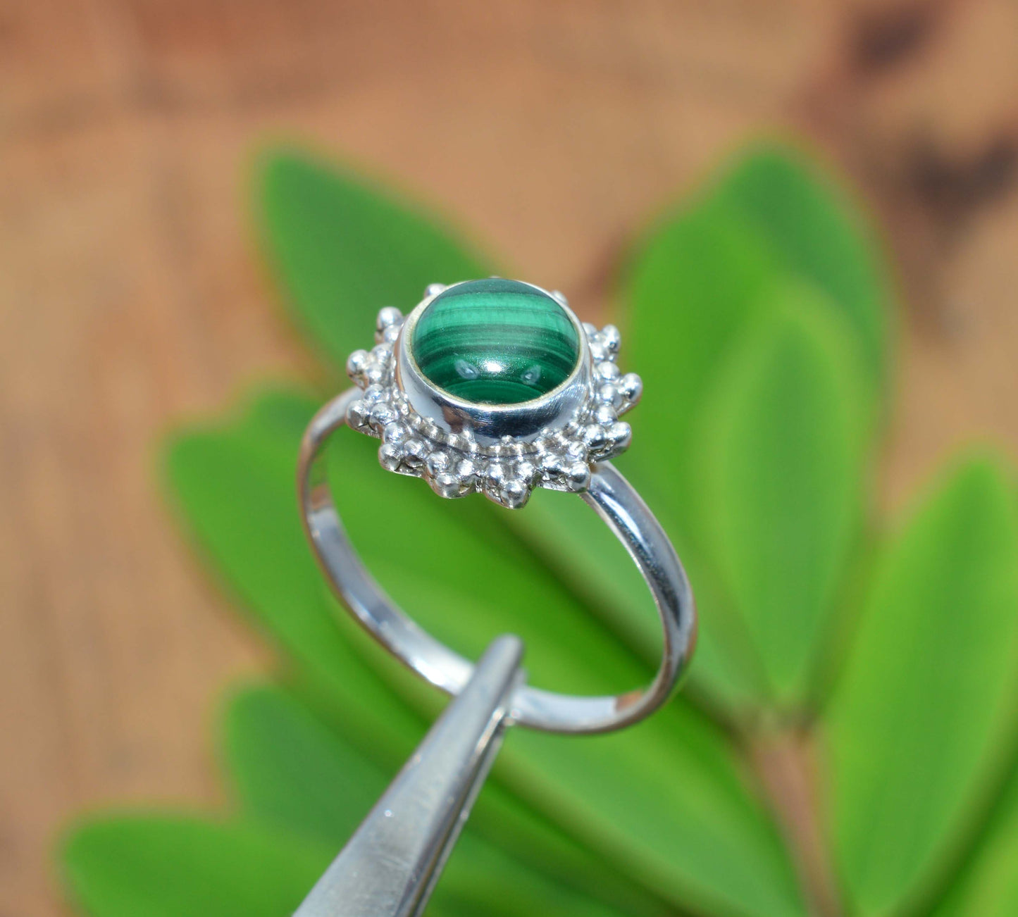 WHOLESALE 10 PC 925 SOLID STERLING SILVER GREEN MALACHITE RING LOT