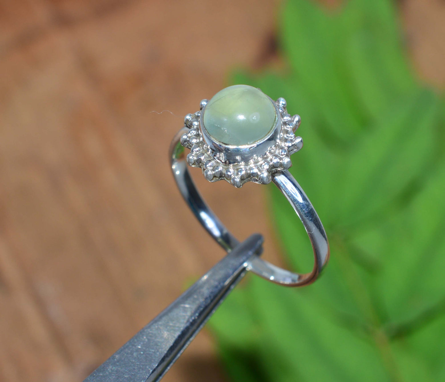 WHOLESALE 10PC 925 SOLID STERLING SILVER GREEN PREHNITE RING LOT