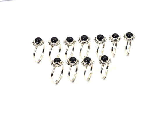 WHOLESALE 11PC 925 SOLID STERLING SILVER BLACK ONYX RING LOT
