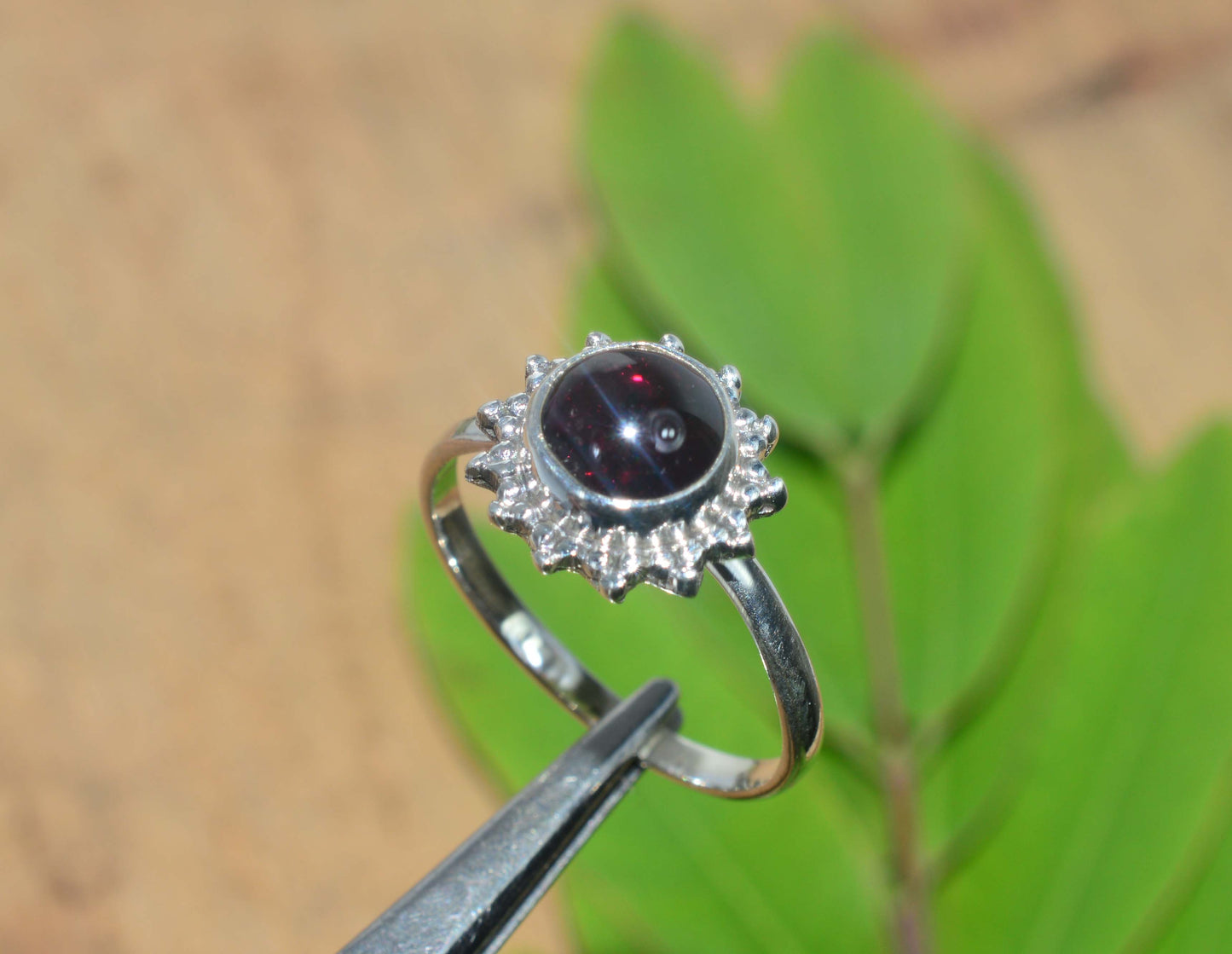 WHOLESALE 4PC 925 SOLID STERLING SILVER RED GARNET RING LOT