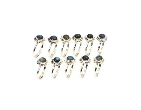 WHOLESALE 11PC 925 SOLID STERLING SILVER LABRADORITE RING LOT
