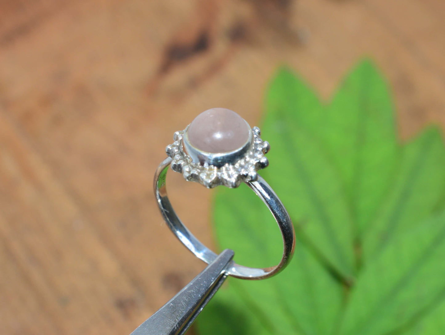 WHOLESALE 5PC 925 SOLID STERLING SILVER PINK ROSE QUARTZ RING LOT