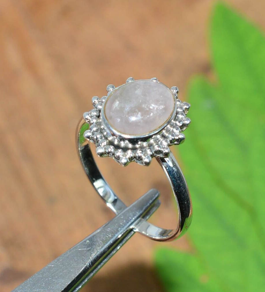 WHOLESALE 11PC 925 SOLID STERLING SILVER PINK ROSE QUARTZ RING LOT