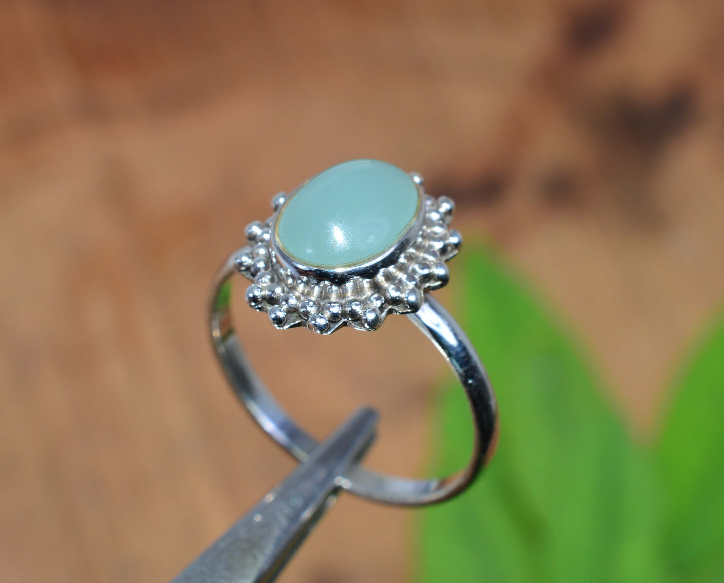 WHOLESALE 5PC 925 SOLID STERLING SILVER AQUA CHALCEDONY RING LOT