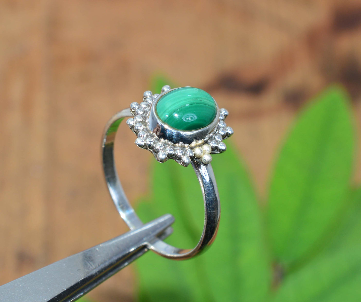 WHOLESALE 10PC 925 SOLID STERLING SILVER GREEN MALACHITE RING LOT