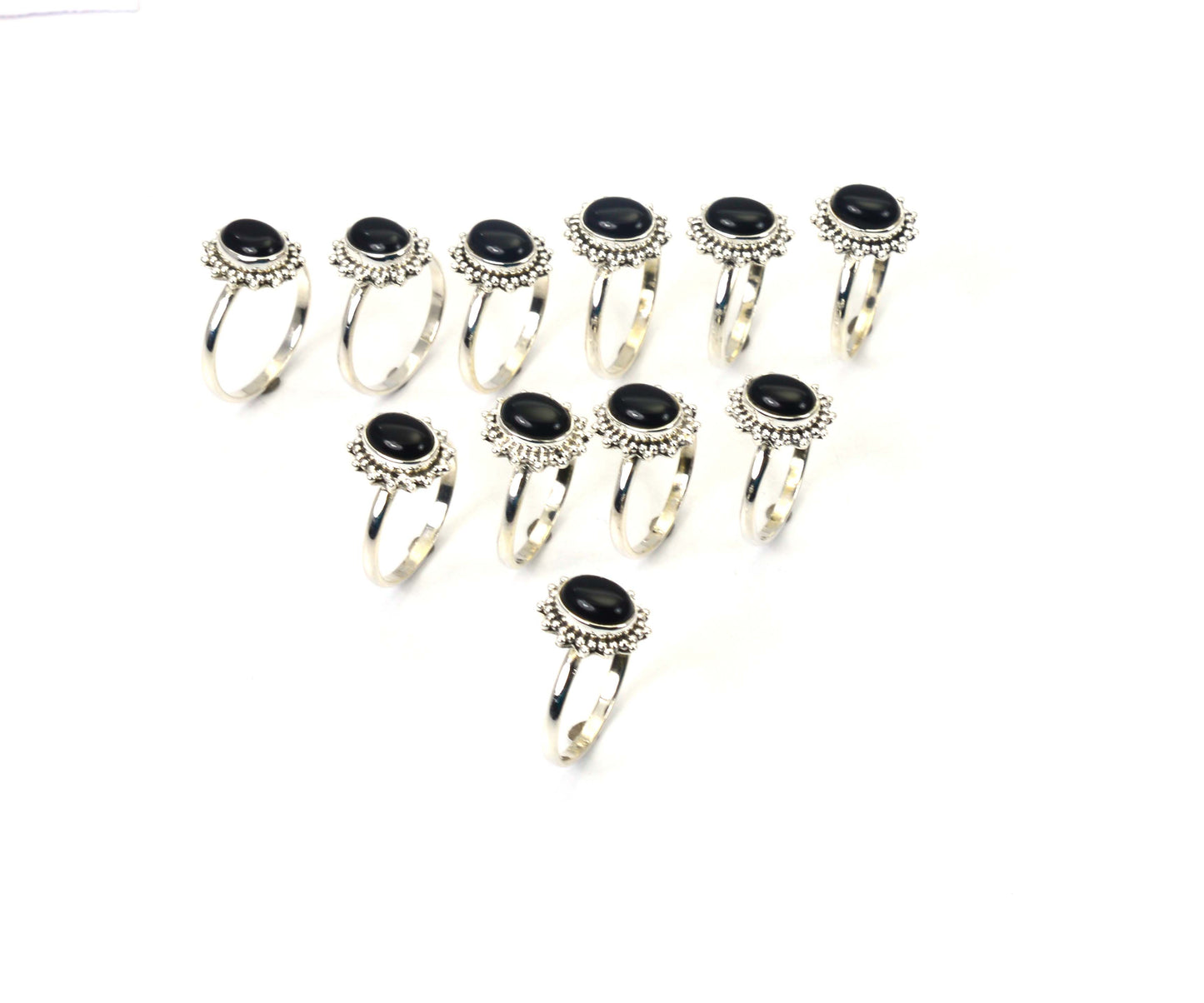 WHOLESALE 11PC 925 SOLID STERLING SILVER BLACK ONYX RING LOT