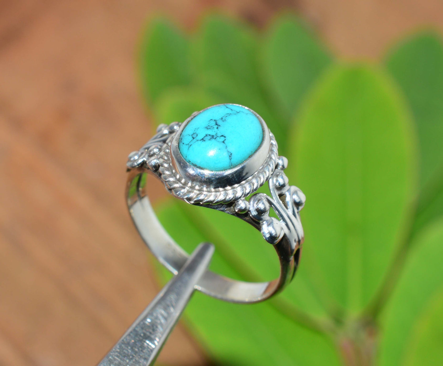 WHOLESALE 5PC 925 SOLID STERLING SILVER BLUE TURQUOISE RING LOT