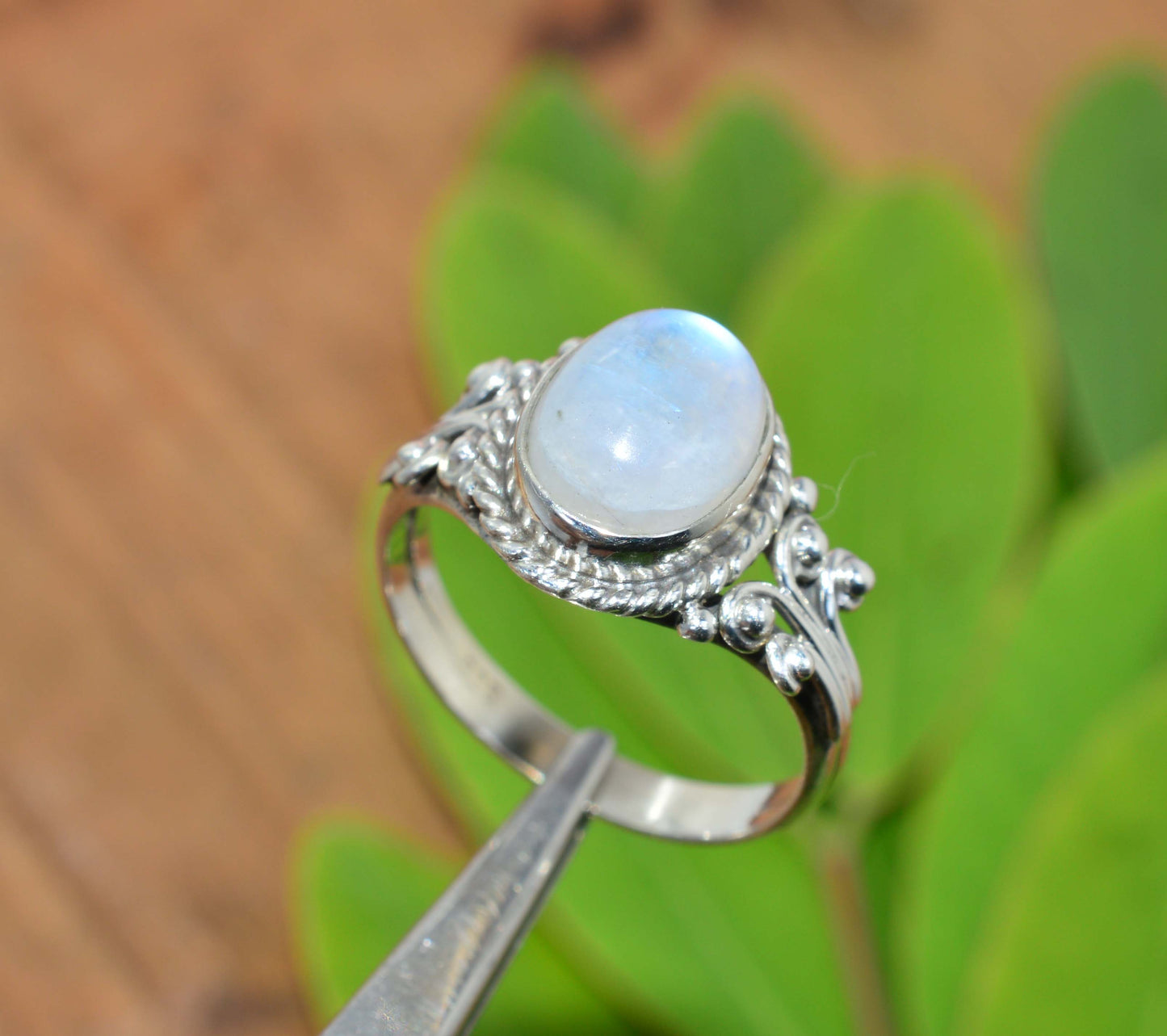 WHOLESALE 11PC 925 SOLID STERLING SILVER WHITE RAINBOW MOONSTONE RING LOT