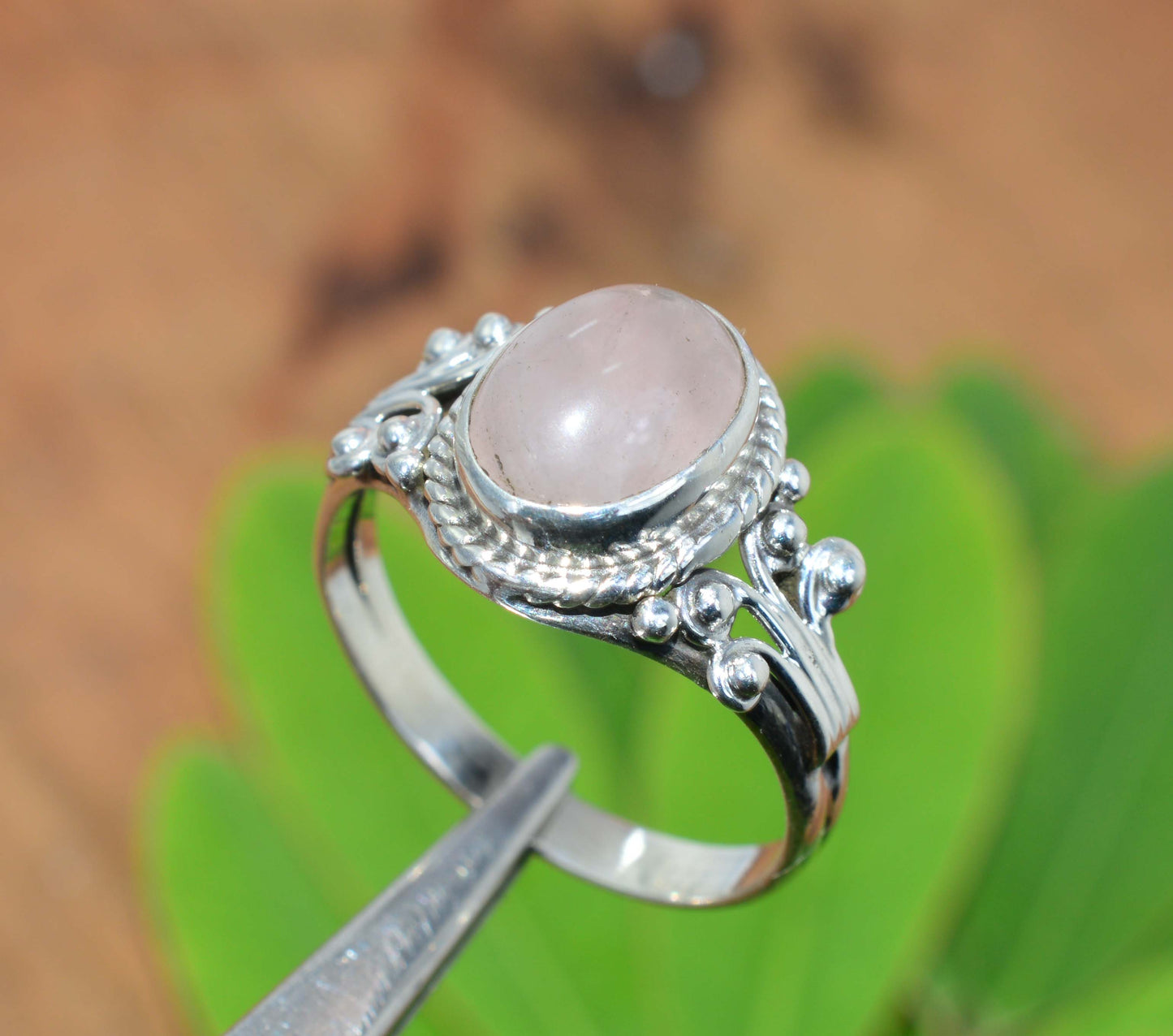 WHOLESALE 20PC 925 SOLID STERLING SILVER PINK ROSE QUARTZ RING LOT