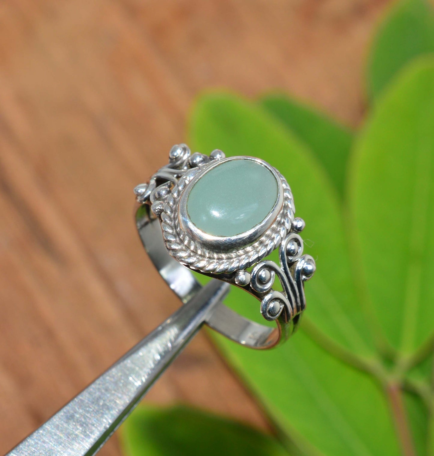 WHOLESALE 5PC 925 SOLID STERLING SILVER AQUA CHALCEDONY RING LOT