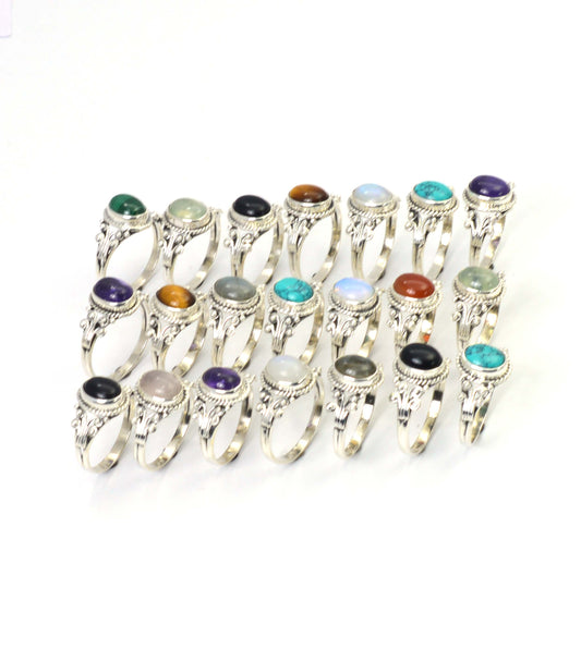 WHOLESALE 21PC 925 SOLID STERLING SILVER PURPLE AMETHYST MIX STONE RING LOT