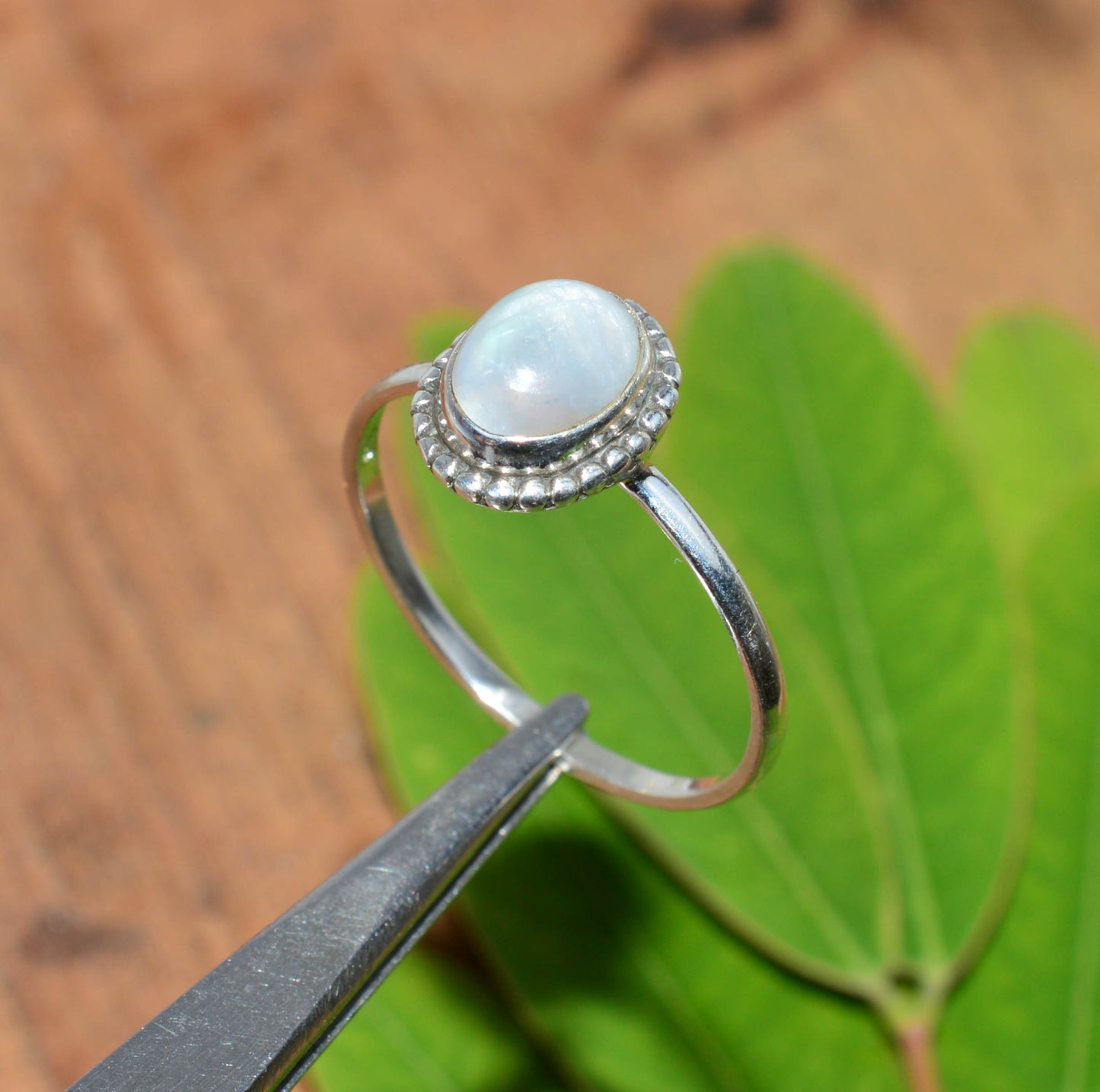 WHOLESALE 5PC 925 SOLID STERLING SILVER WHITE RAINBOW MOONSTONE  RING LOT