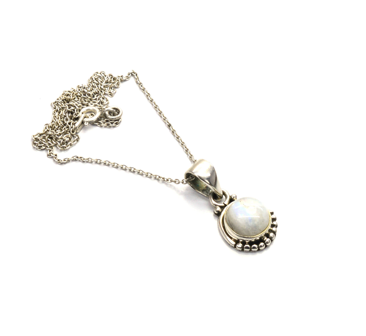 WHOLESALE 11PC 925 SOLID STERLING SILVER WHITE RAINBOW MOONSTONE PENDANT LOT