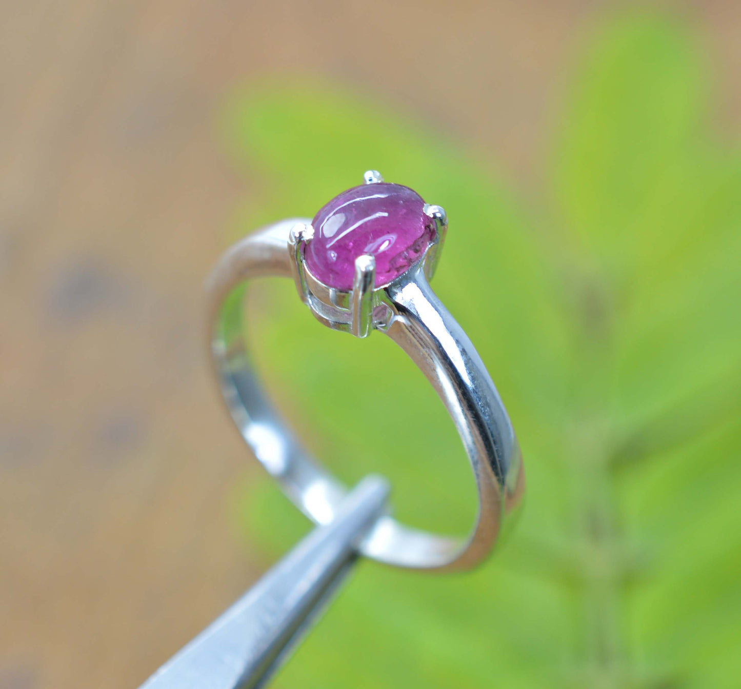 WHOLESALE 5PC 925 SOLID STERLING SILVER PINK TOURMALINE RING LOT