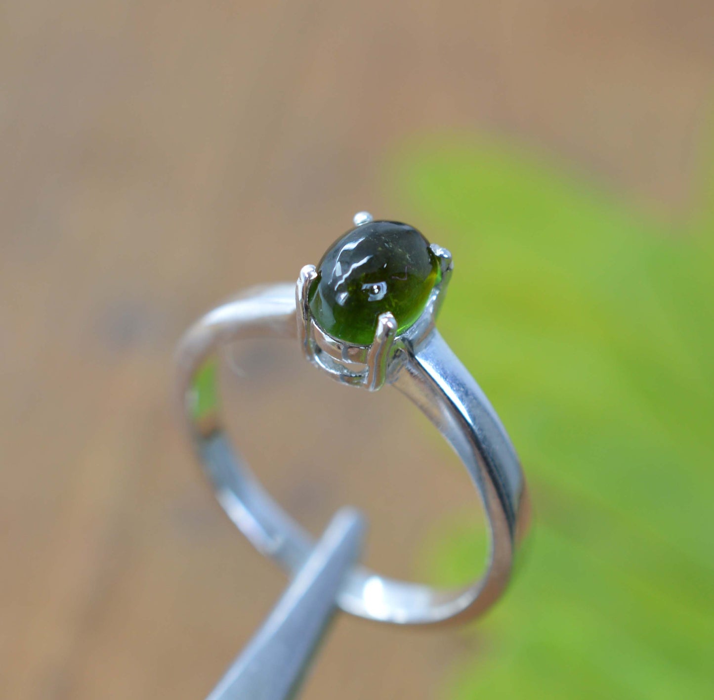 WHOLESALE 5PC 925 SOLID STERLING SILVER GREEN TOURMALINE RING LOT