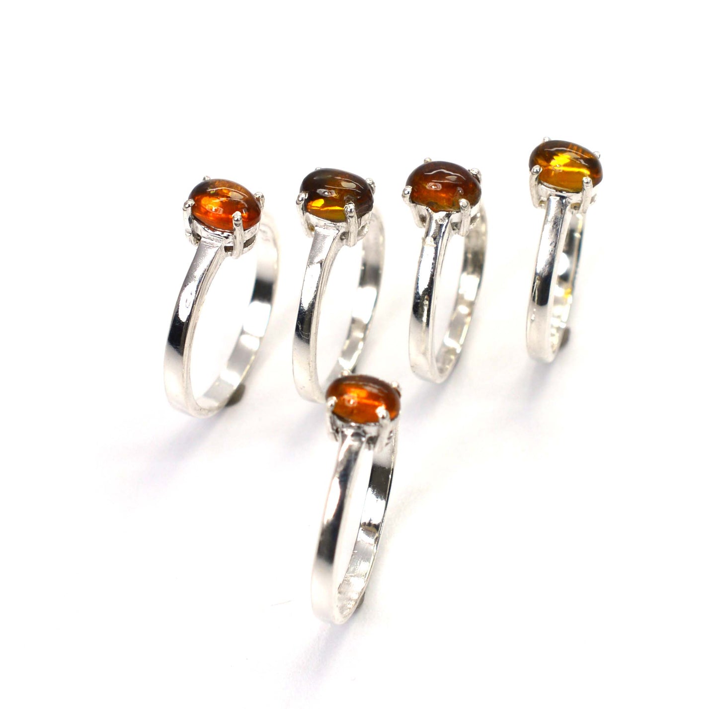 WHOLESALE 5PC 925 SOLID STERLING SILVER YELLOW TOURMALINE RING LOT