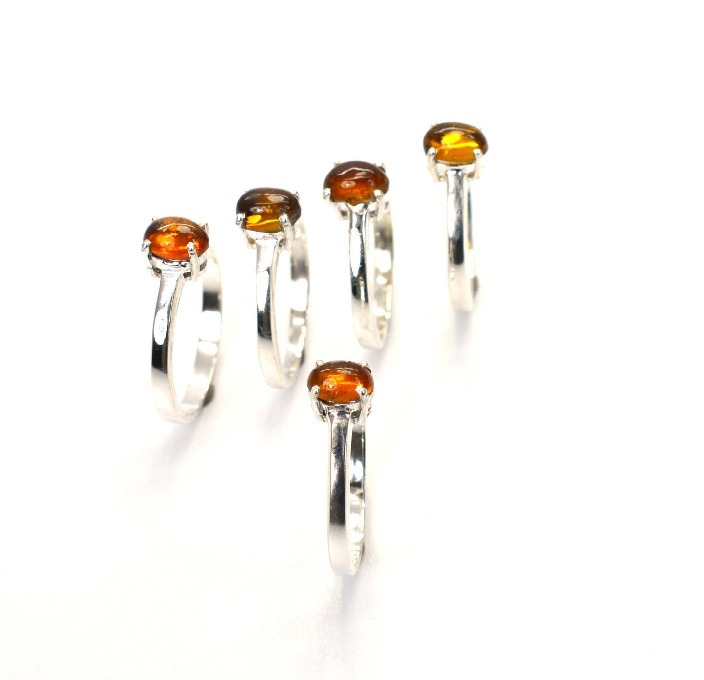 WHOLESALE 5PC 925 SOLID STERLING SILVER YELLOW TOURMALINE RING LOT