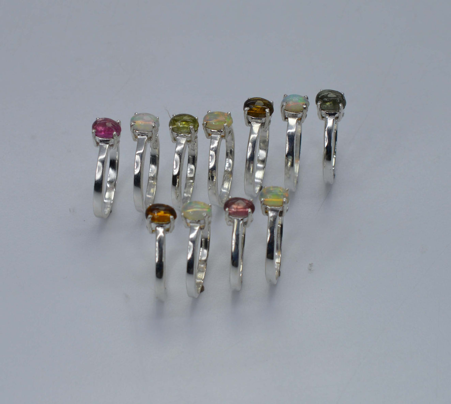 WHOLESALE 11PC 925 SOLID STERLING SILVER PINK TOURMALINE MIX STONE RING LOT