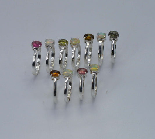 WHOLESALE 11PC 925 SOLID STERLING SILVER PINK TOURMALINE MIX STONE RING LOT