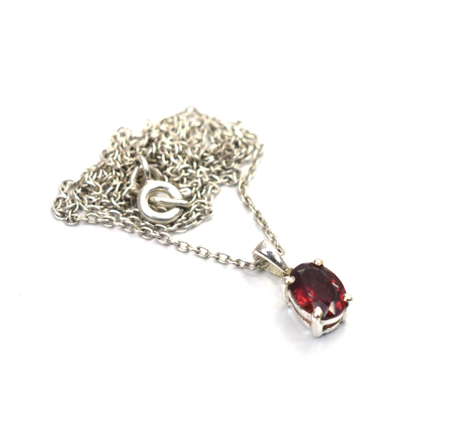 WHOLESALE 5PC 925 SOLID STERLING SILVER RED GARNET PENDANT LOT