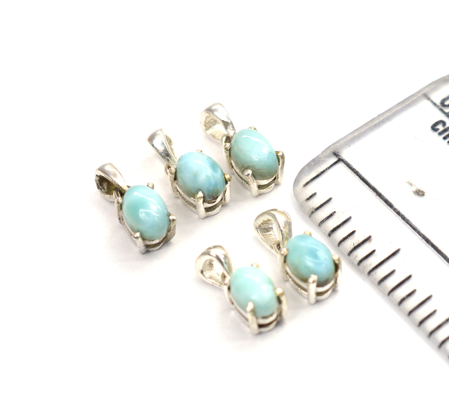 WHOLESALE 5PC 925 SOLID STERLING SILVER BLUE LARIMAR PENDANT LOT