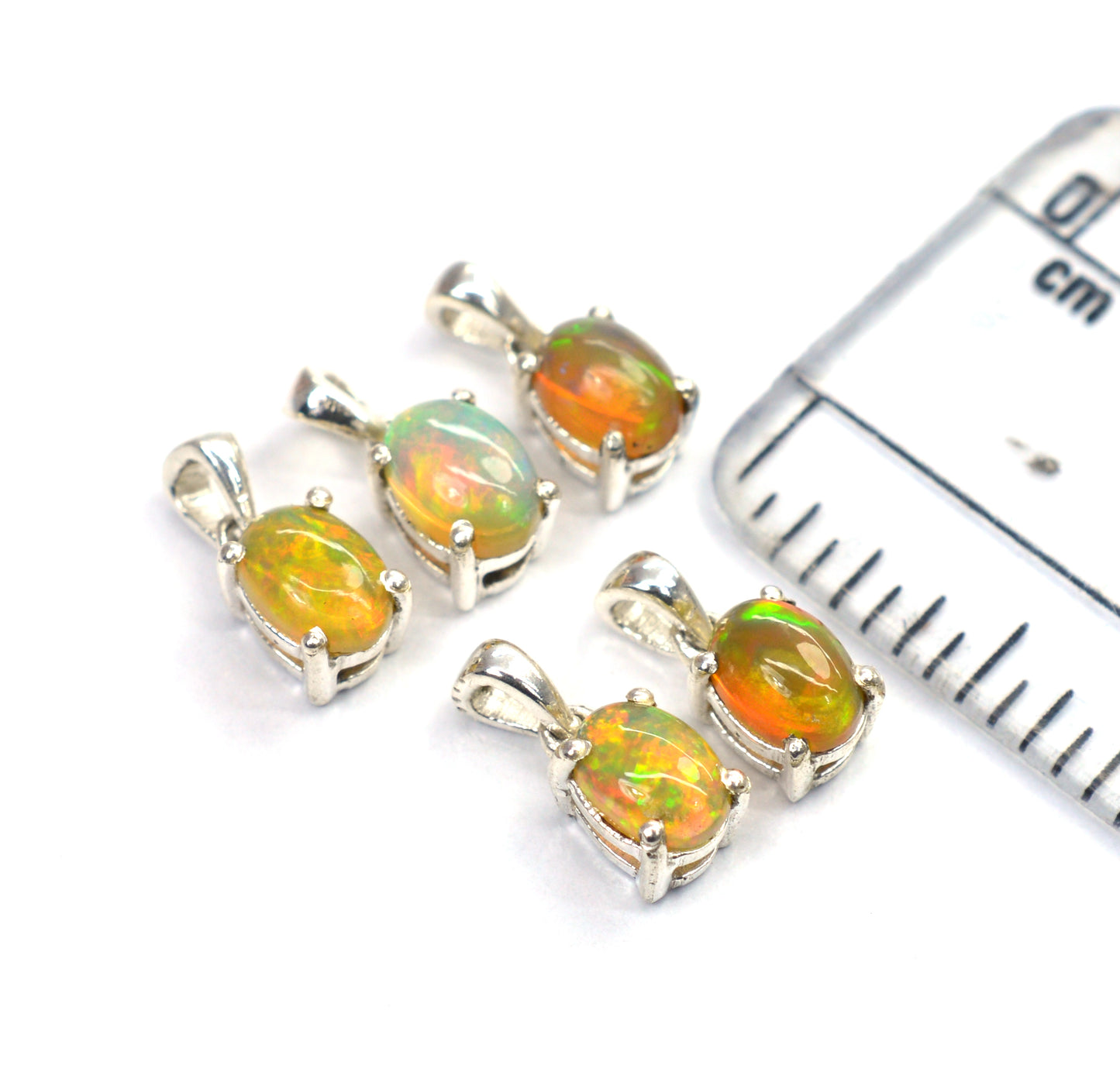 WHOLESALE 5PC 925 SOLID STERLING SILVER ETHIOPIAN OPAL PENDANT LOT