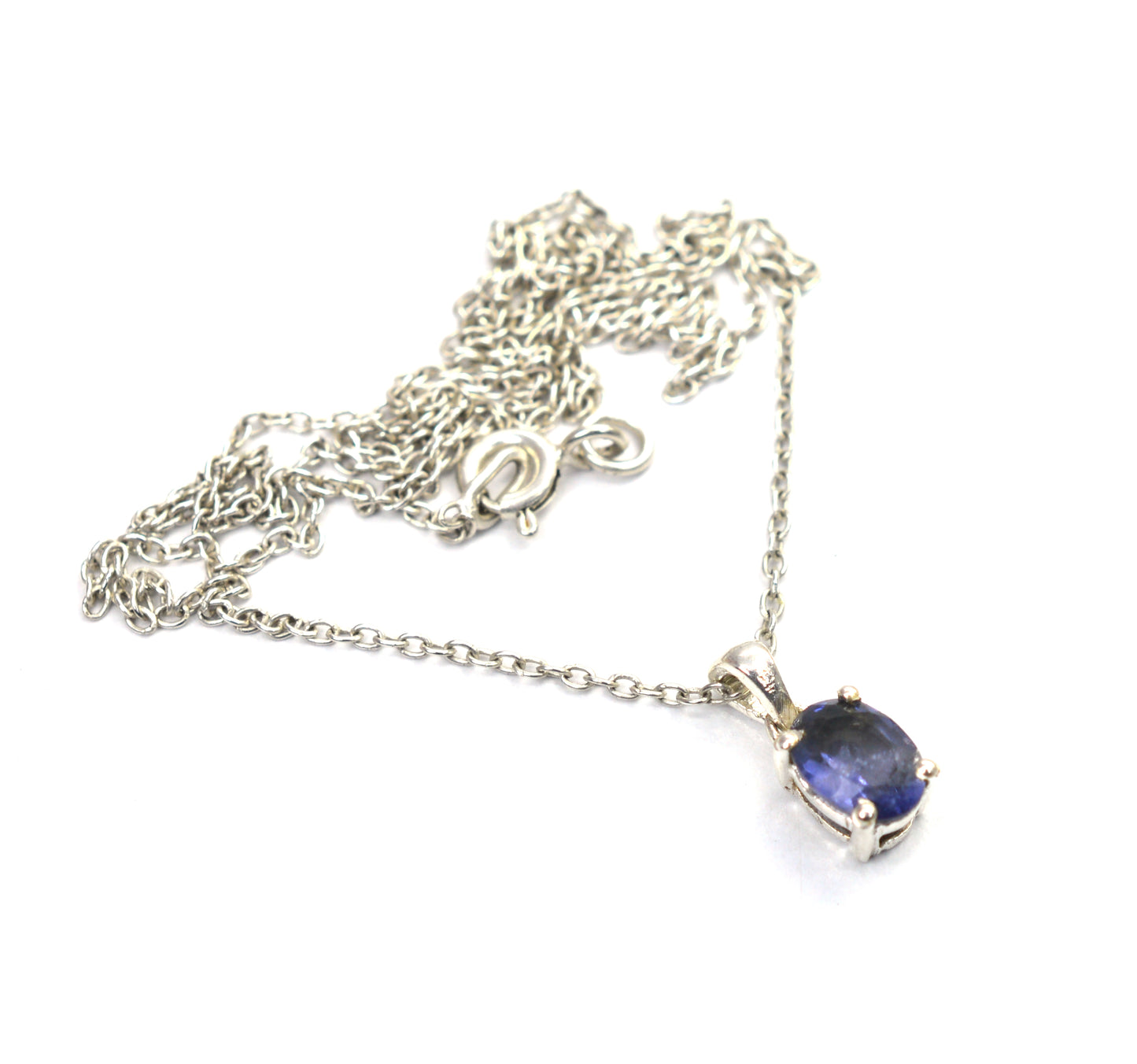 WHOLESALE 5PC 925 SOLID STERLING SILVER BLUE IOLITE PENDANT LOT