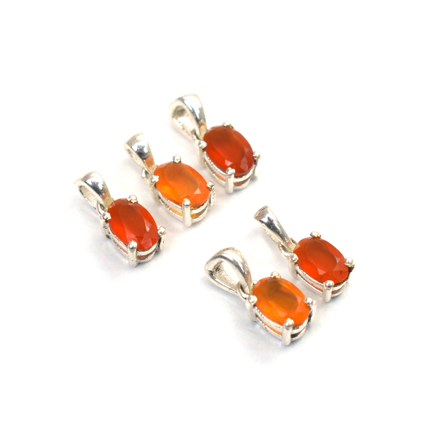 WHOLESALE 5PC 925 SOLID STERLING SILVER RED CARNELIAN PENDANT LOT