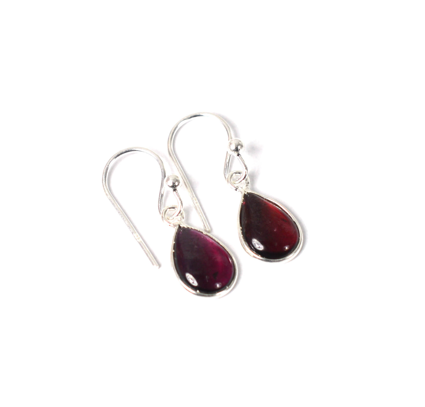 WHOLESALE 15PR 925 SOLID STERLING SILVER RED GARNET HOOK EARRING LOT