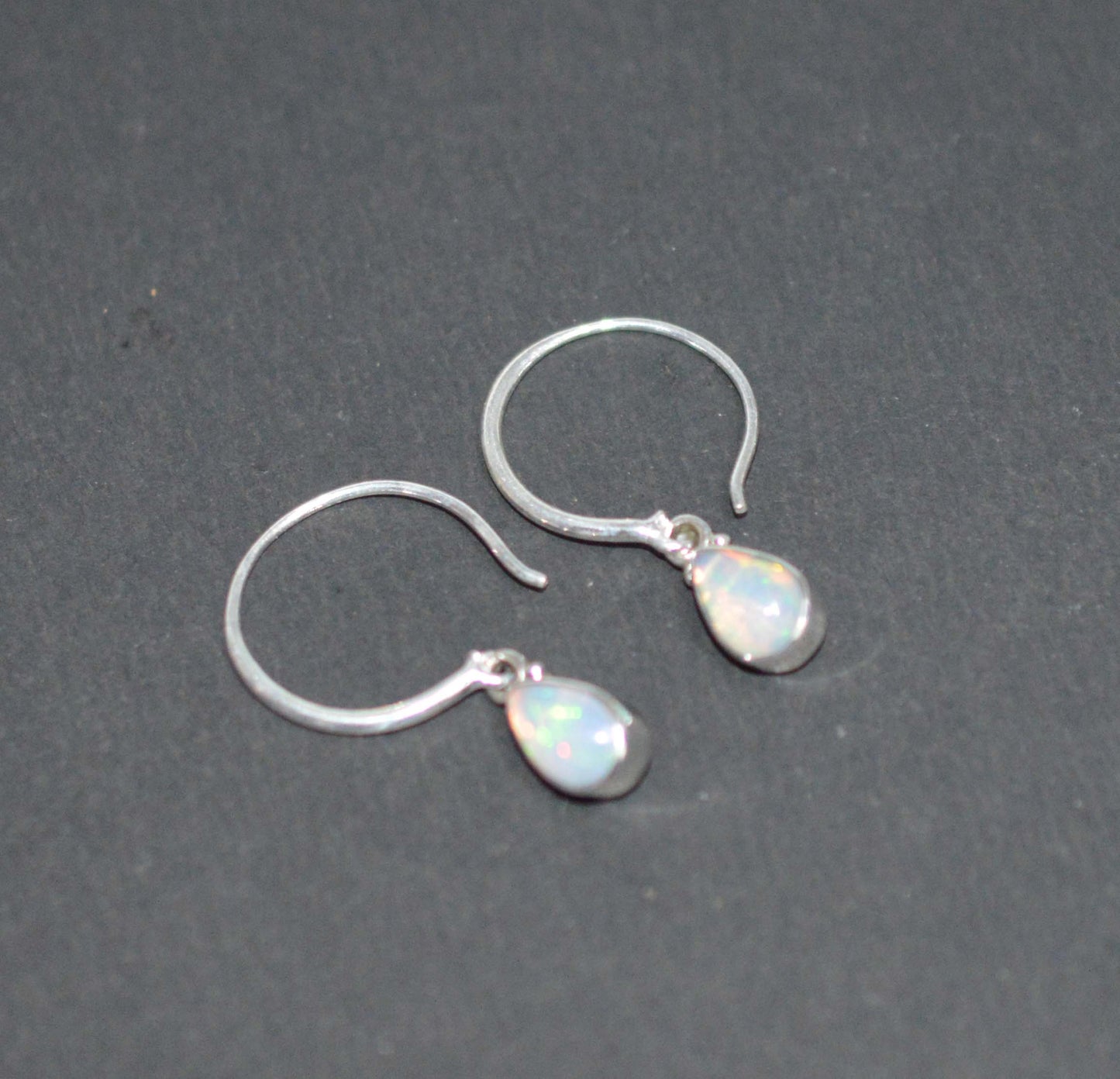 925 SOLID STERLING SILVER ETHIOPIAN OPAL HOOP EARRING -1.3 INCH
