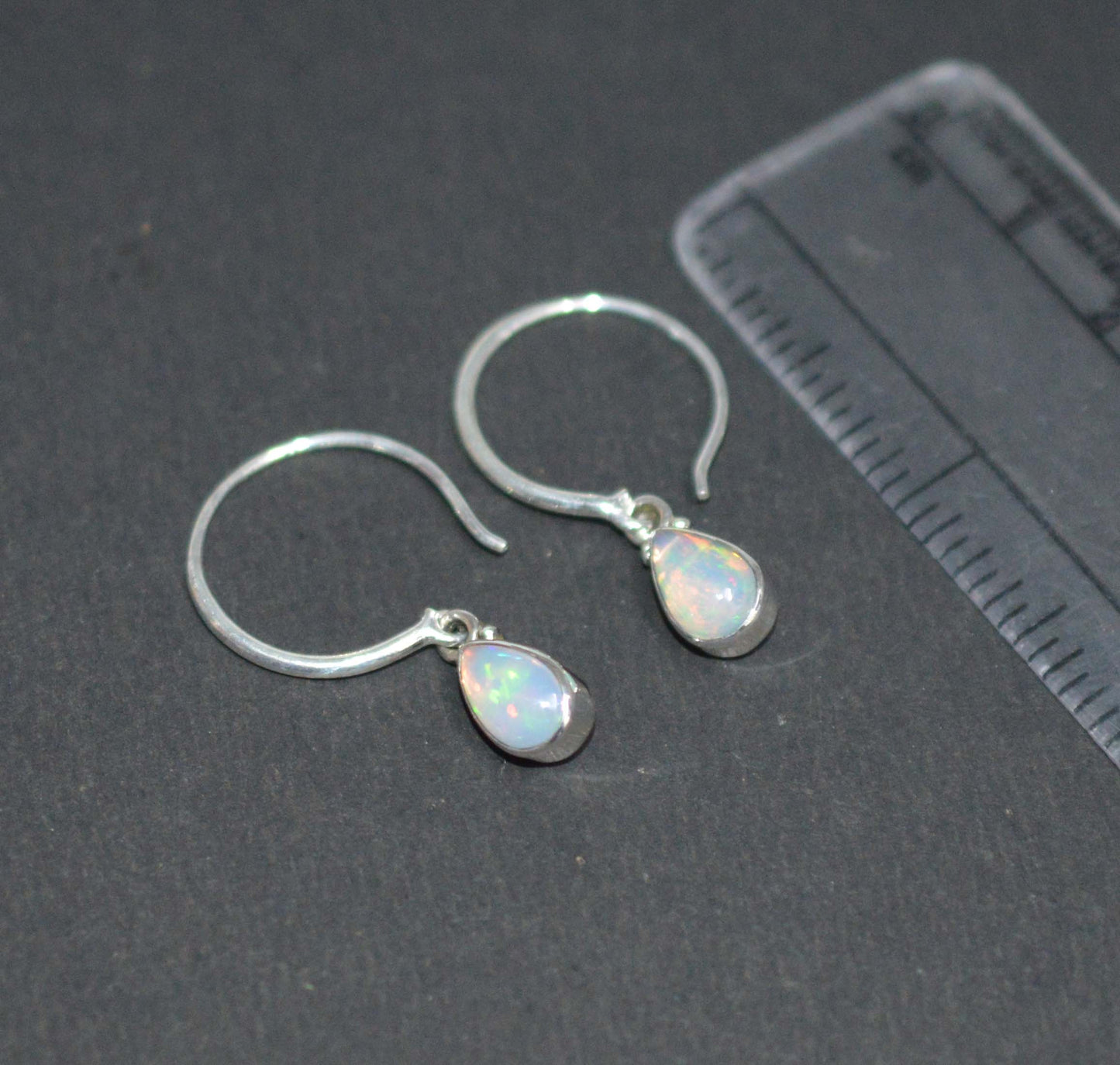 925 SOLID STERLING SILVER ETHIOPIAN OPAL HOOP EARRING -1.3 INCH