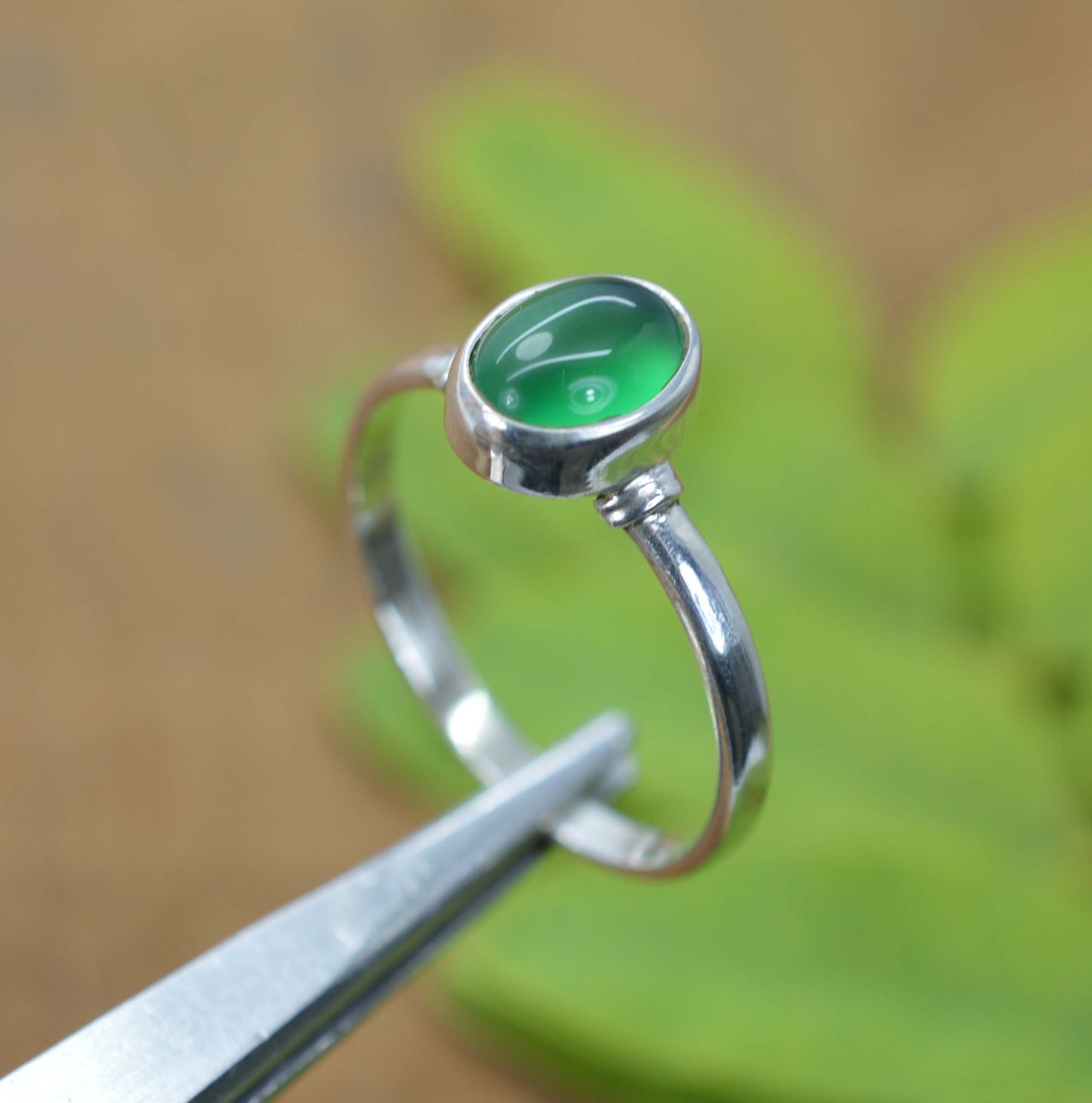WHOLESALE 5PC 925 SOLID STERLING SILVER GREEN ONYX RING LOT