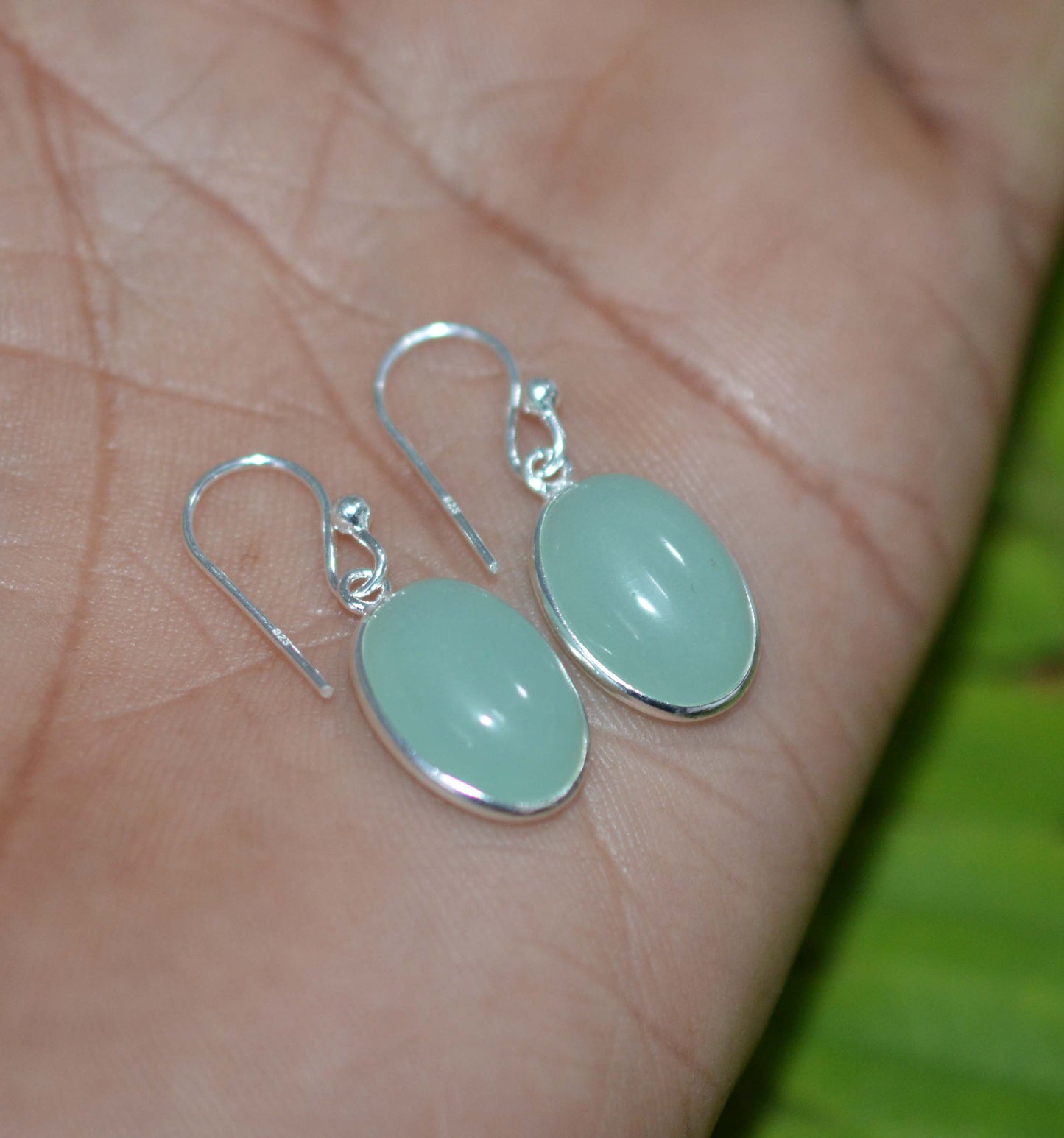 WHOLESALE 11PR 925 SOLID STERLING SILVER AQUA CHALCEDONY HOOK EARRING LOT