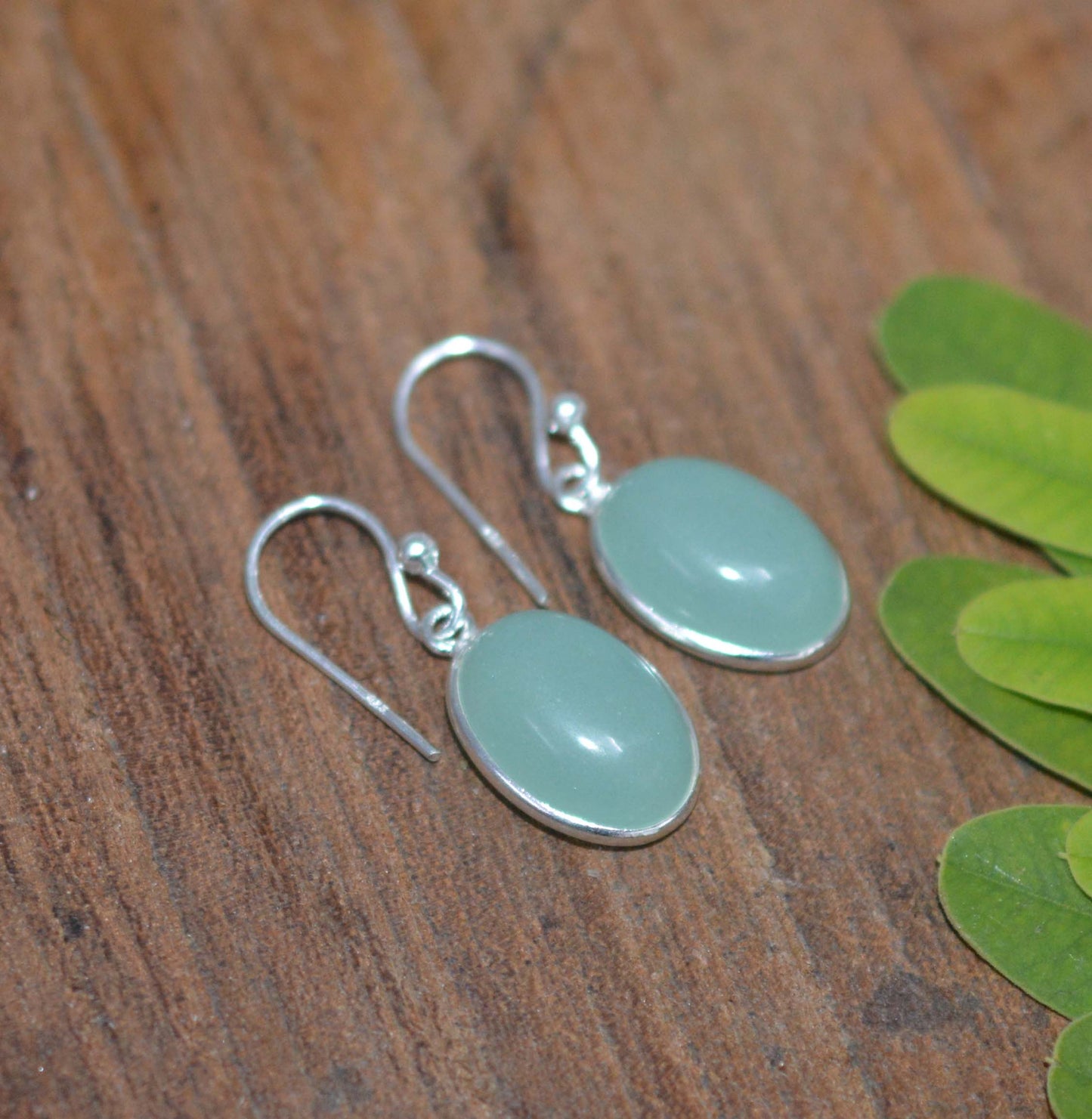 WHOLESALE 11PR 925 SOLID STERLING SILVER AQUA CHALCEDONY HOOK EARRING LOT