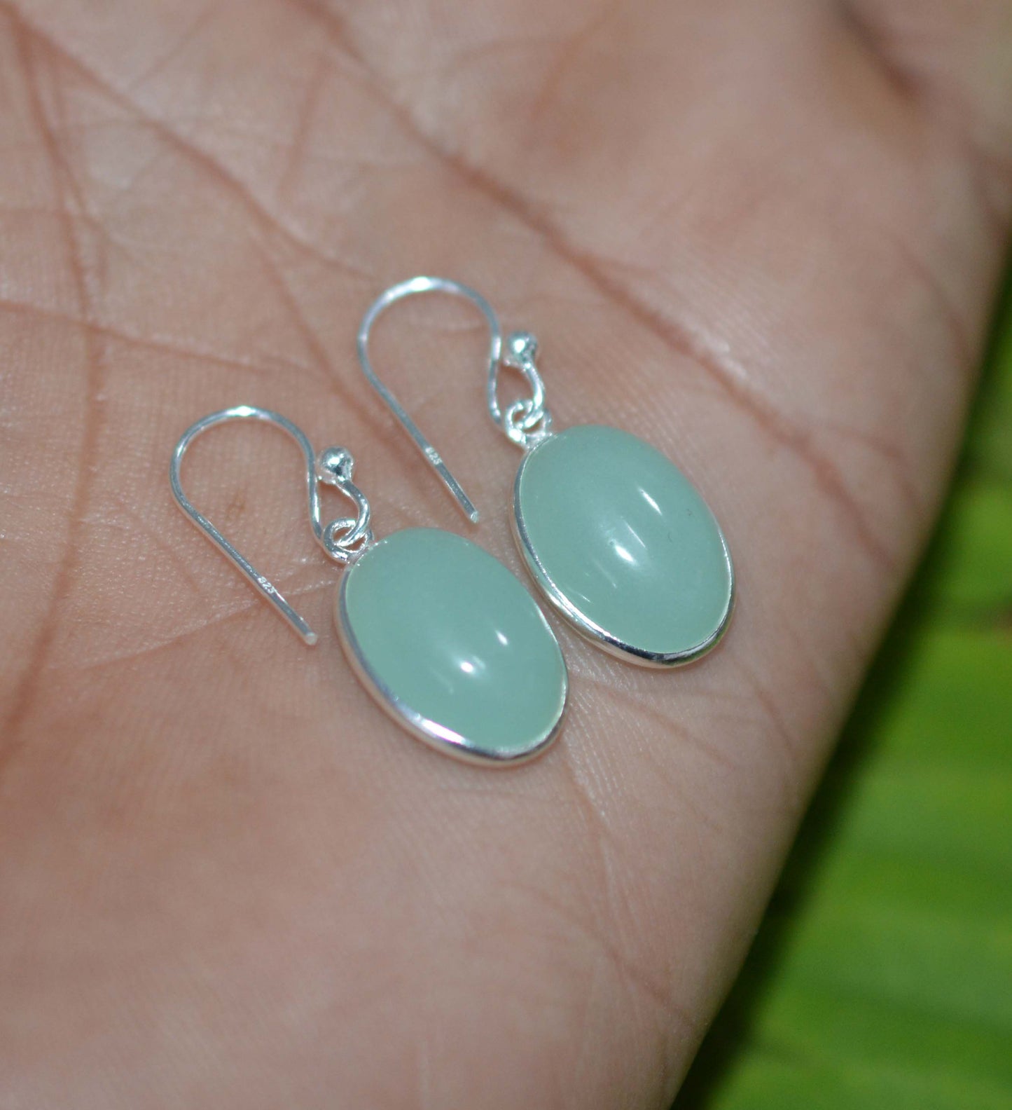 WHOLESALE 30PR 925 SOLID STERLING SILVER AQUA CHALCEDONY HOOK EARRING LOT