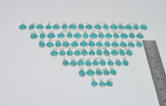 Wholesale 71Pc 925 Solid Sterling Silver Blue Turquoise Pendant Lot Gtc167