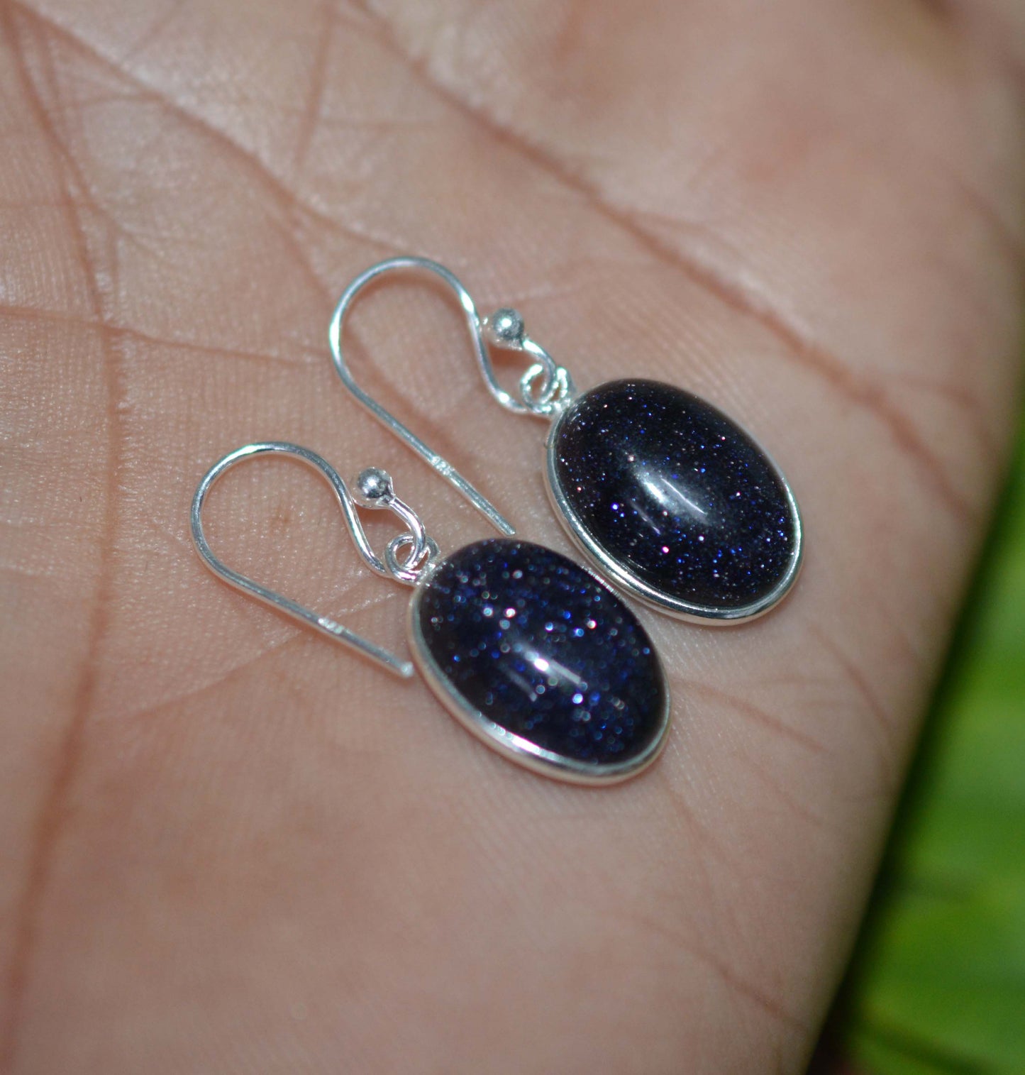 WHOLESALE 15PR 925 SOLIDSTERLING SILVER BLUE SUNSTONE HOOK EARRING LOT-1 INCH