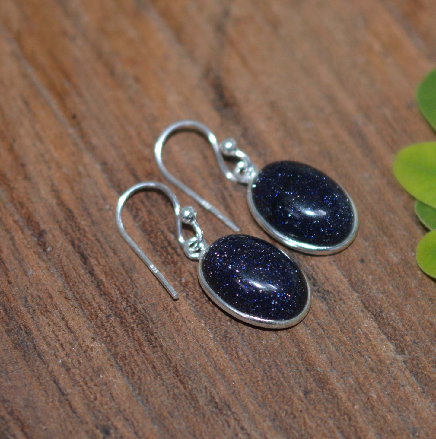 WHOLESALE 15PR 925 SOLIDSTERLING SILVER BLUE SUNSTONE HOOK EARRING LOT-1 INCH
