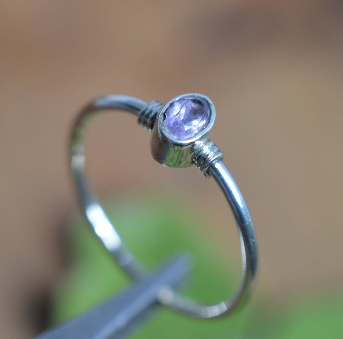 WHOLESALE 5PC 925 SOLID STERLING SILVER FACETED PURPLE AMETHYST RING LOT